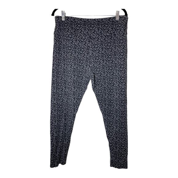 Soft Surroundings Leggings Large Animal Print Black Gray Full Length Viscose - Picture 3 of 7
